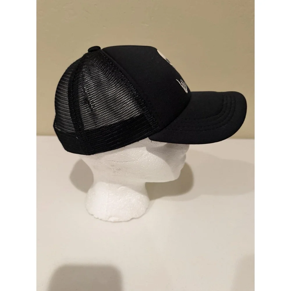Youth Skull‎ Skeleton Shaka Hands Trucker Hat Black Snapback Halloween Cap